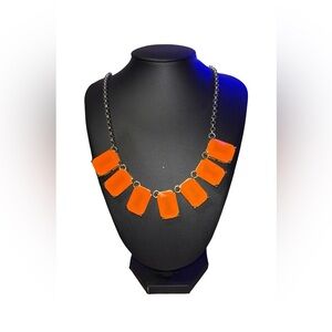 Kate Spade Gold Tone & Orange Statement Necklace 10” Resting Length